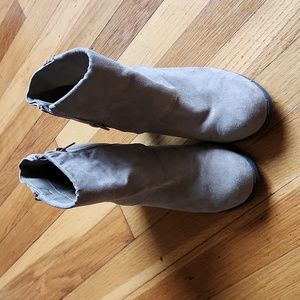 Madden Girl tan suede booties. Size 7.5